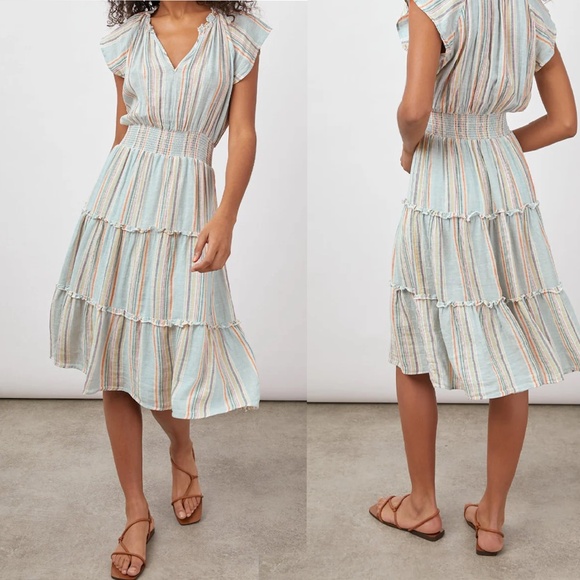 Rails Striped Multicolor Midi Dress - Picture 1 of 9